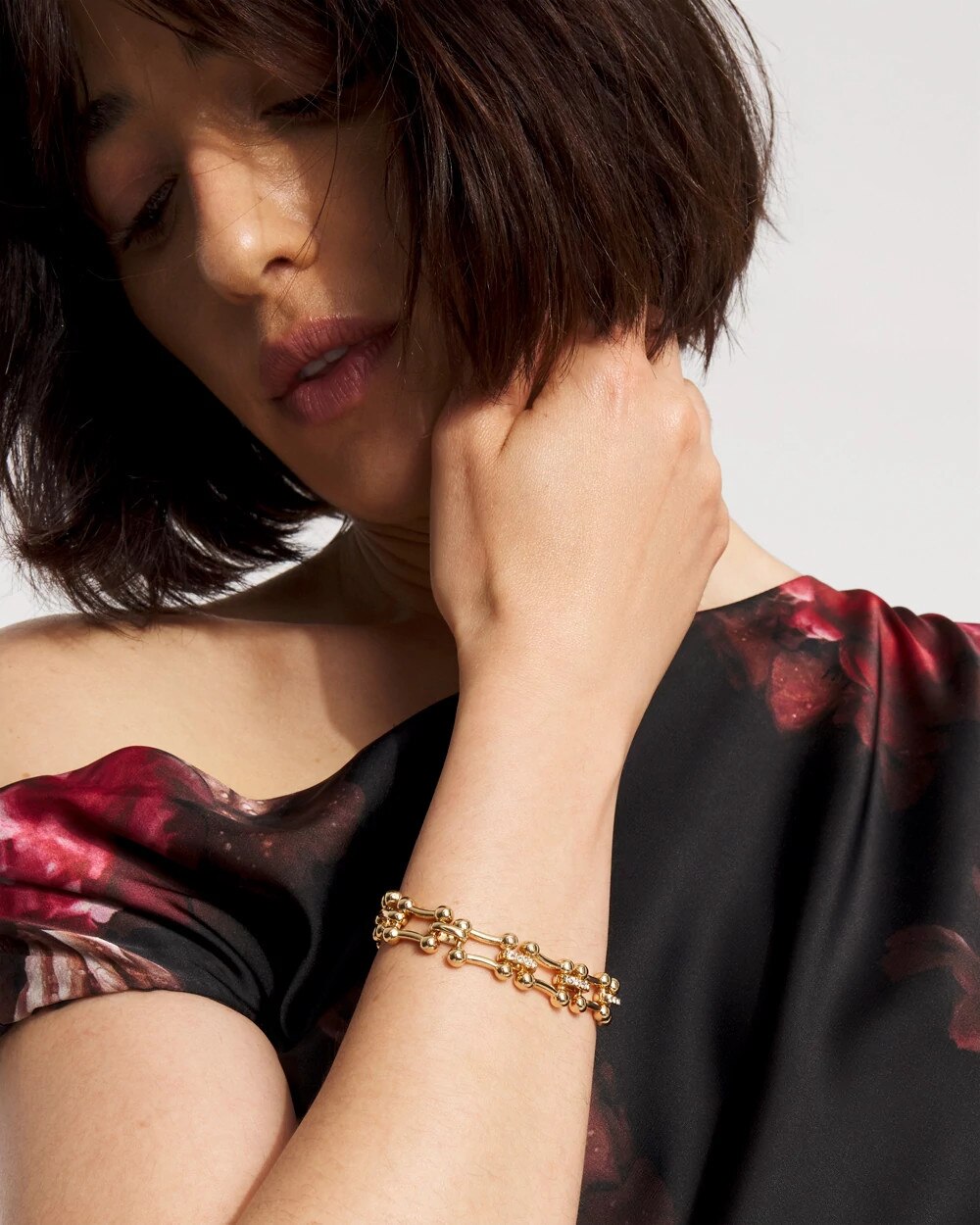 Pav√© Links Bracelet Gold