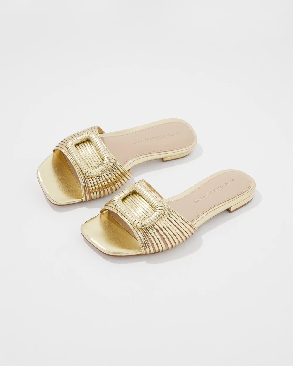 Gold Strappy Slide Gold