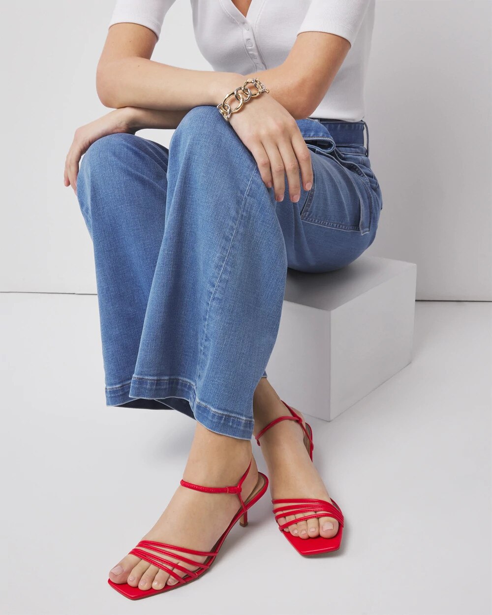 Strappy Kitten Heel Sandal Flamenco