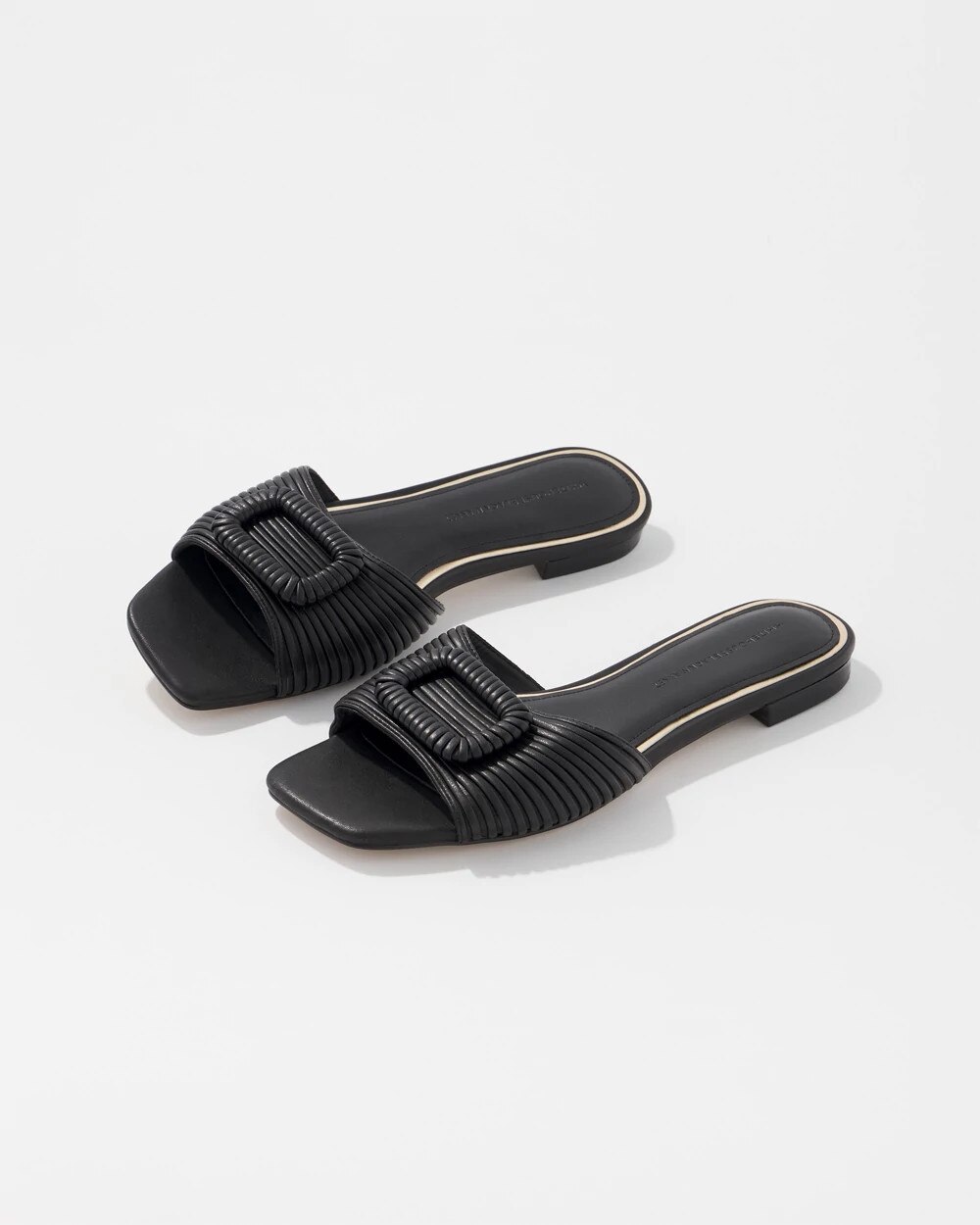 Modern Strappy Slide Black