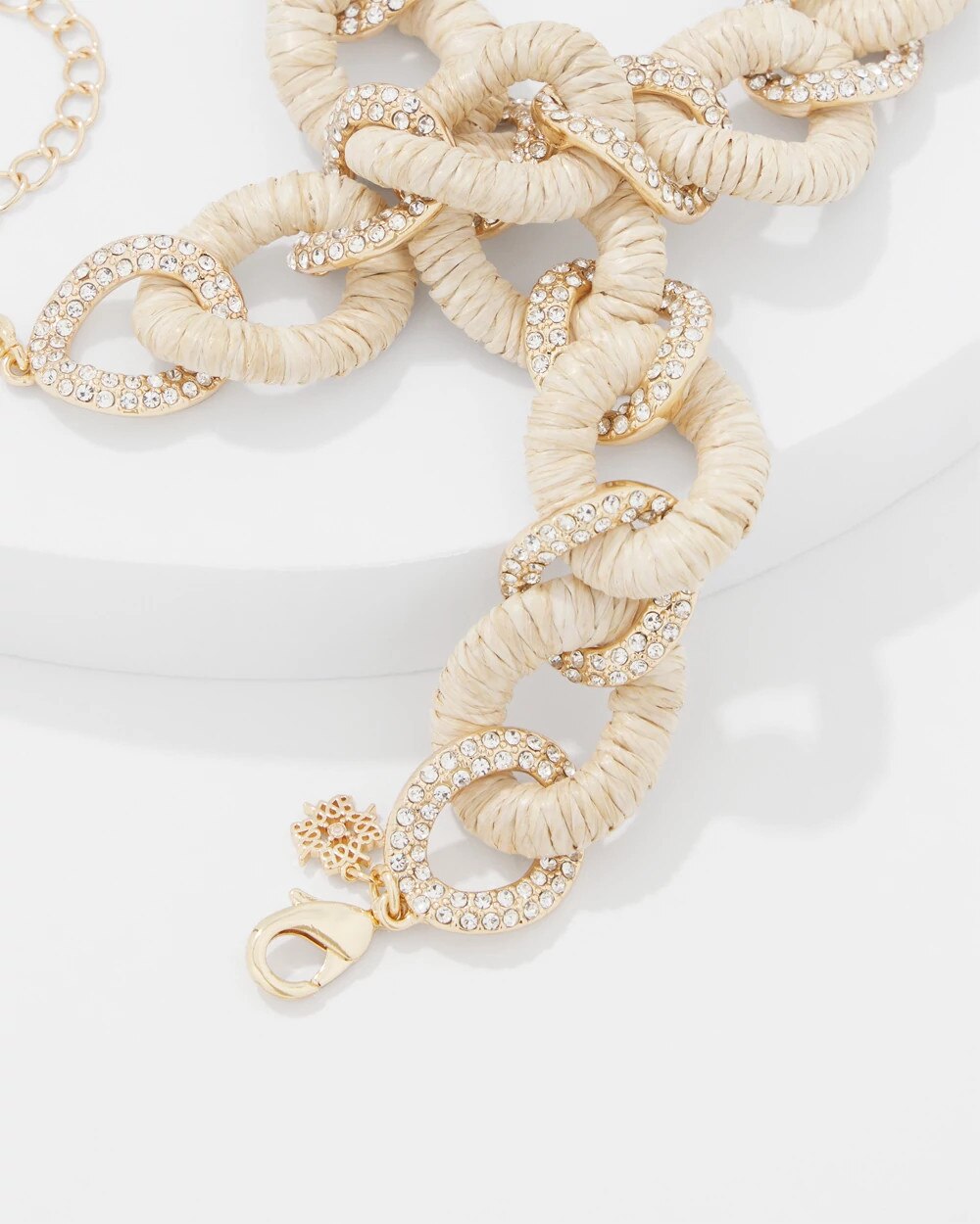 7139-Natural-Raffia-Crystal-Link-Necklace-Natural-4.jpg Natural Raffia + Crystal Link Necklace Natural