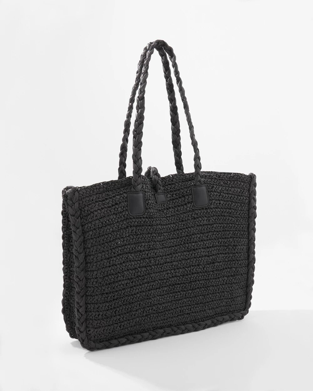 7142-Braided-Raffia-Tote-Black-3.jpg Braided Raffia Tote Black