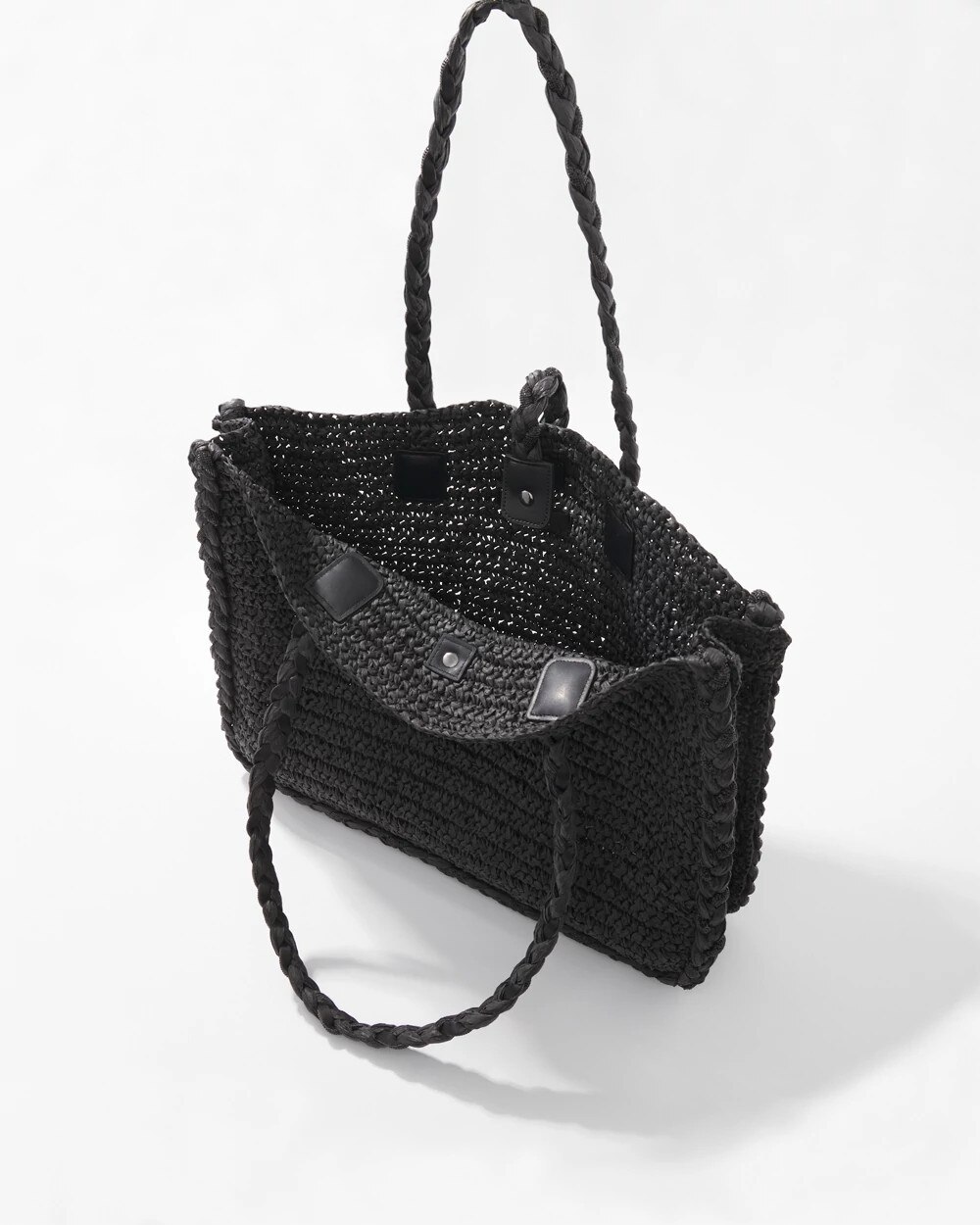7142-Braided-Raffia-Tote-Black-4.jpg Braided Raffia Tote Black