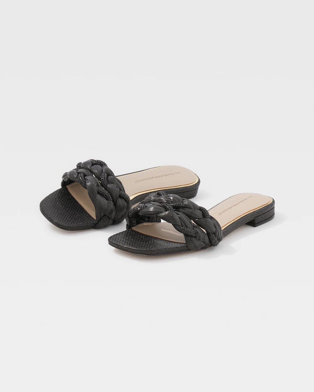 Braided Raffia Flat Black