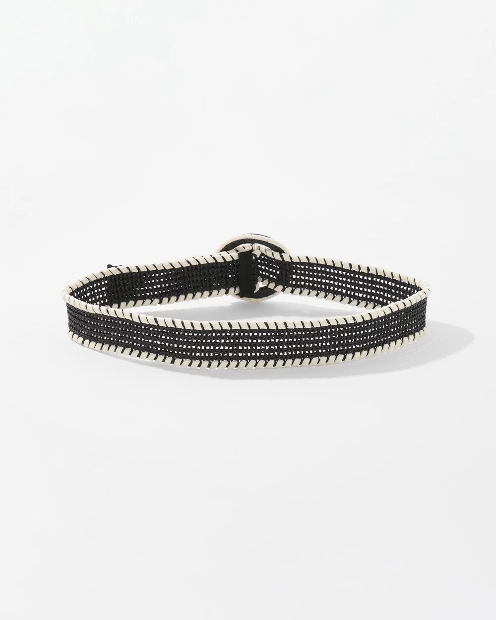 7207-Raffia-Whipstitch-Belt-Black-w-Ecru-3.jpg Raffia Whipstitch Belt Black w Ecru