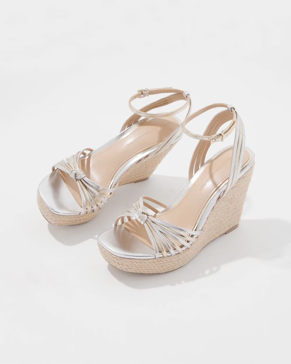 Gold + Silver High Heel Wedge Gold w Silver