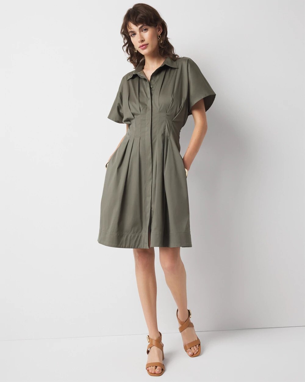 757-Poplin-Corset-Shirt-Dress-Forever-Olive-2.jpg Poplin Corset Shirt Dress Forever Olive