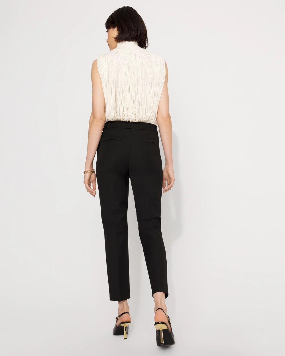 Mid-Rise Elle Slim Ankle Pant Black