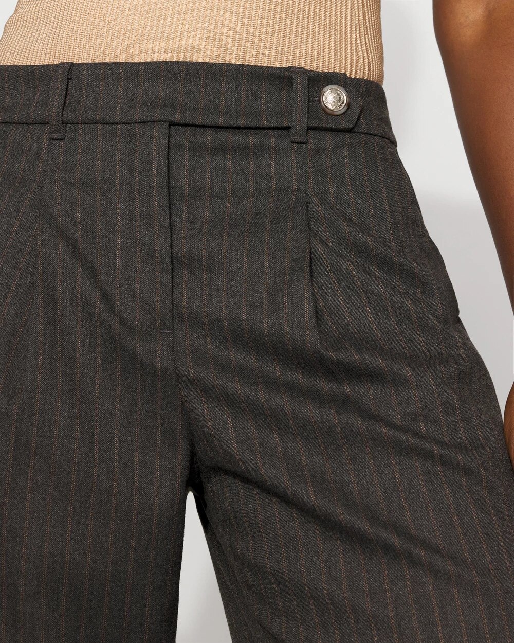 7684-High-Rise-Pinstriped-Wide-Leg-Pant-Gray-With-Brown-Pinstripe-3.jpg High-Rise Pinstriped Wide-Leg Pant Gray With Brown Pinstripe