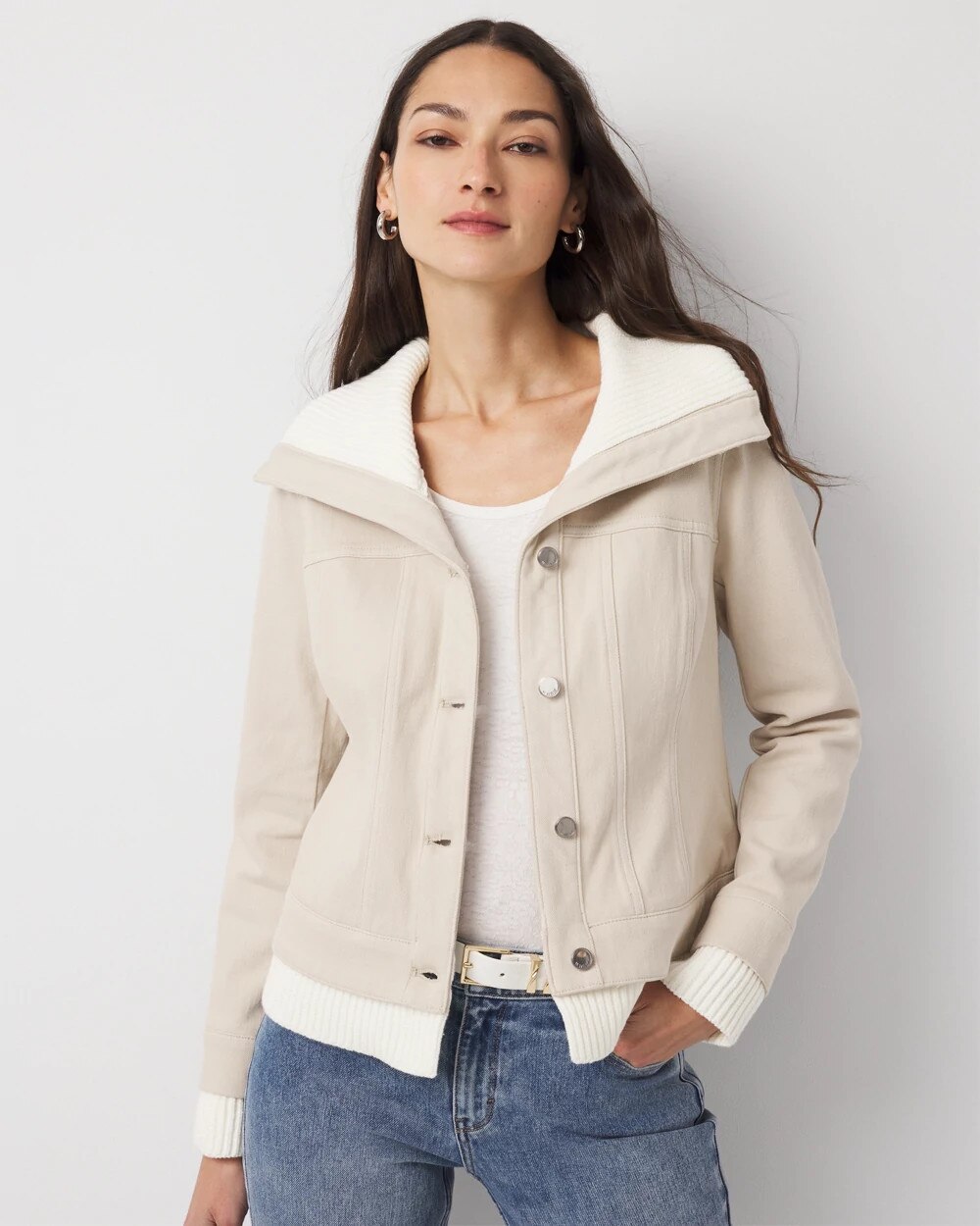 Petite Sweater Trim Jacket Sculpture