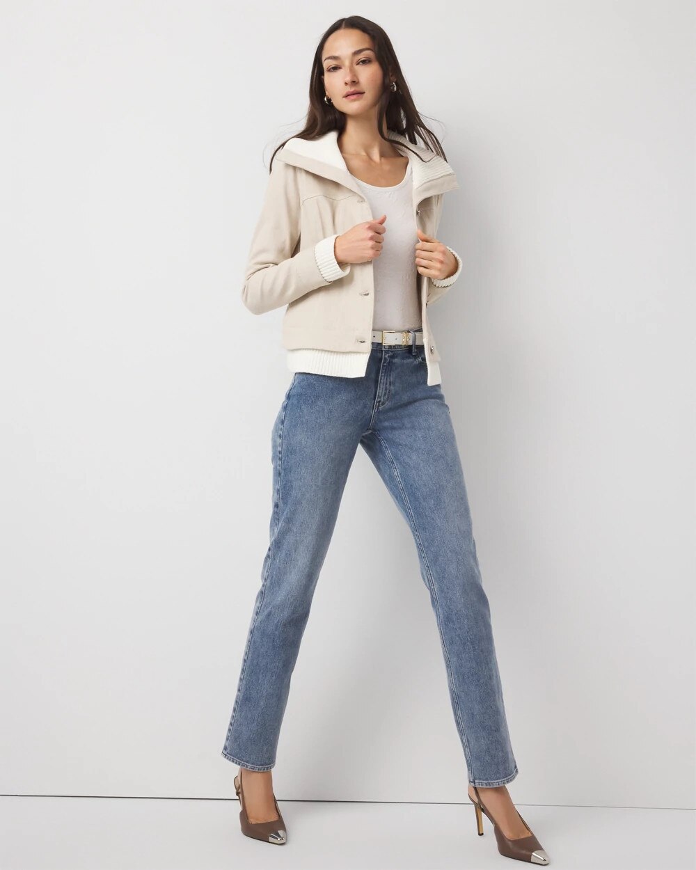 Petite Sweater Trim Jacket Sculpture