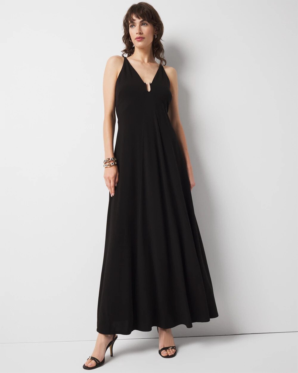 Petite Hardware Jersey Maxi Dress Black